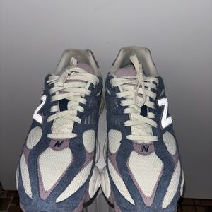 New Balance Cream and Blue Athletic Shoes
